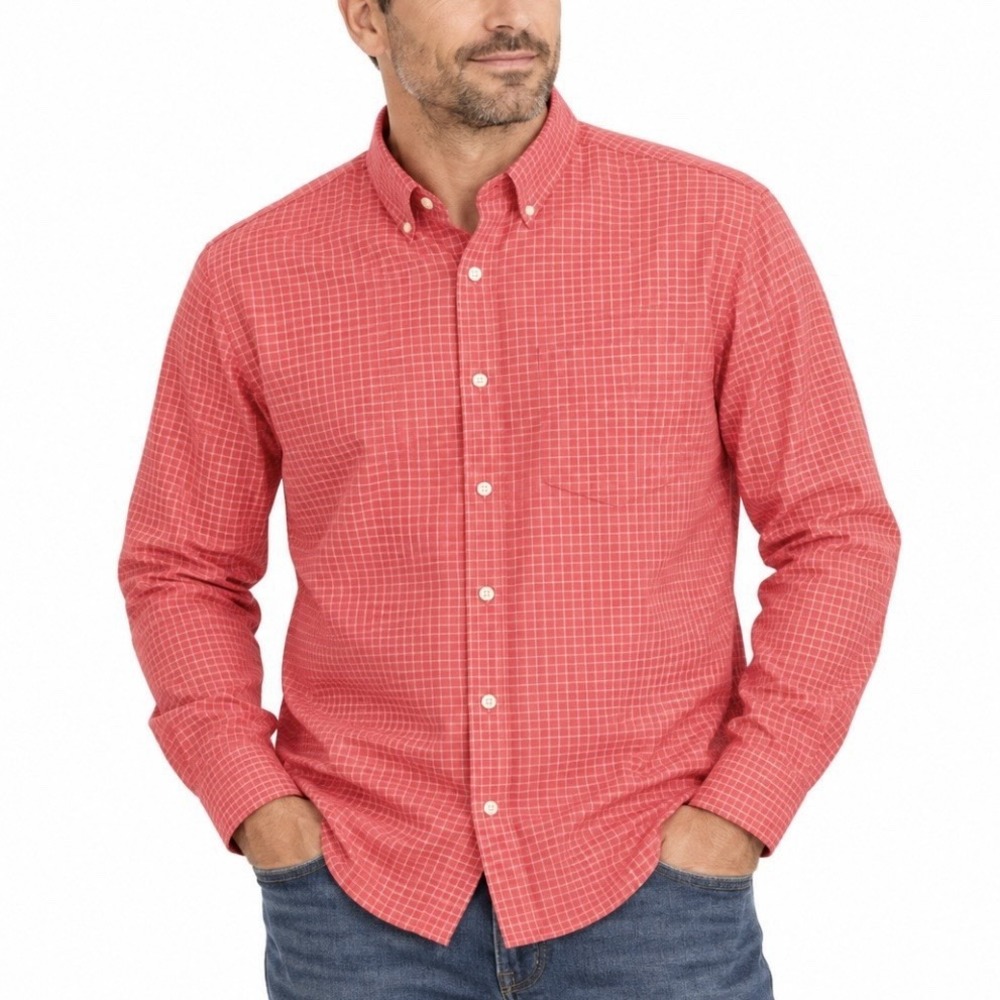 LL Bean Wrinkle Free Kennebunk Button Down Sport Shirt Traditional Fit XXL TALL